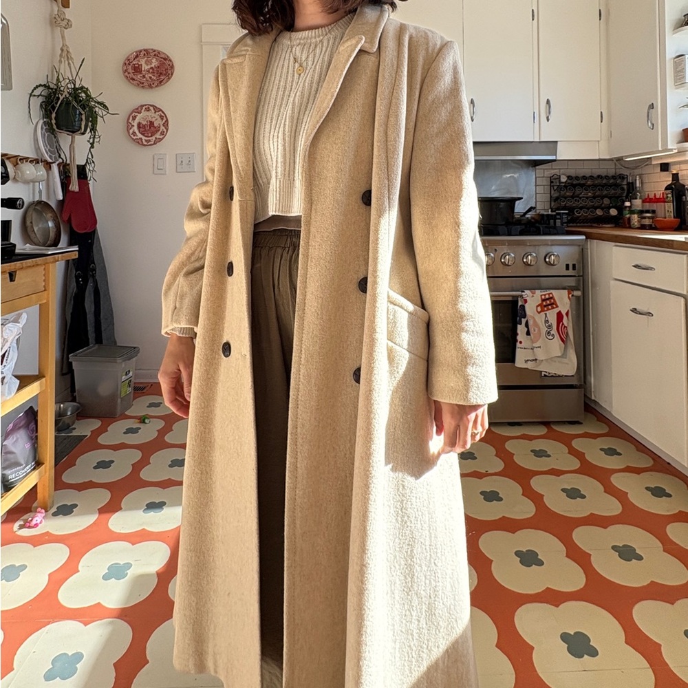 White wool coat
